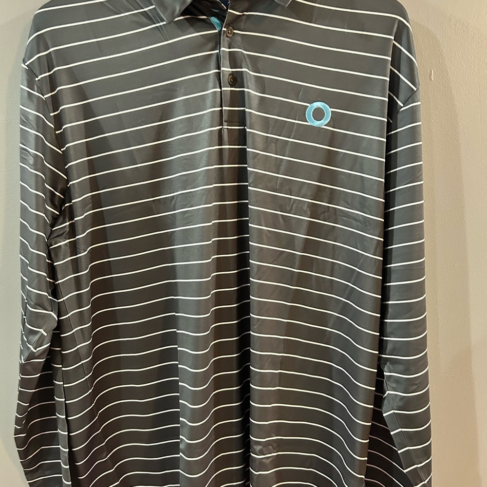 Gray Striped Polo Shirt. Phish donut